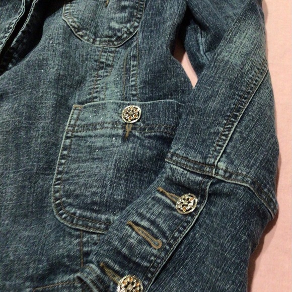 ❤️Vintage Baccini light sparkle jean jacket size large - Picture 5 of 12